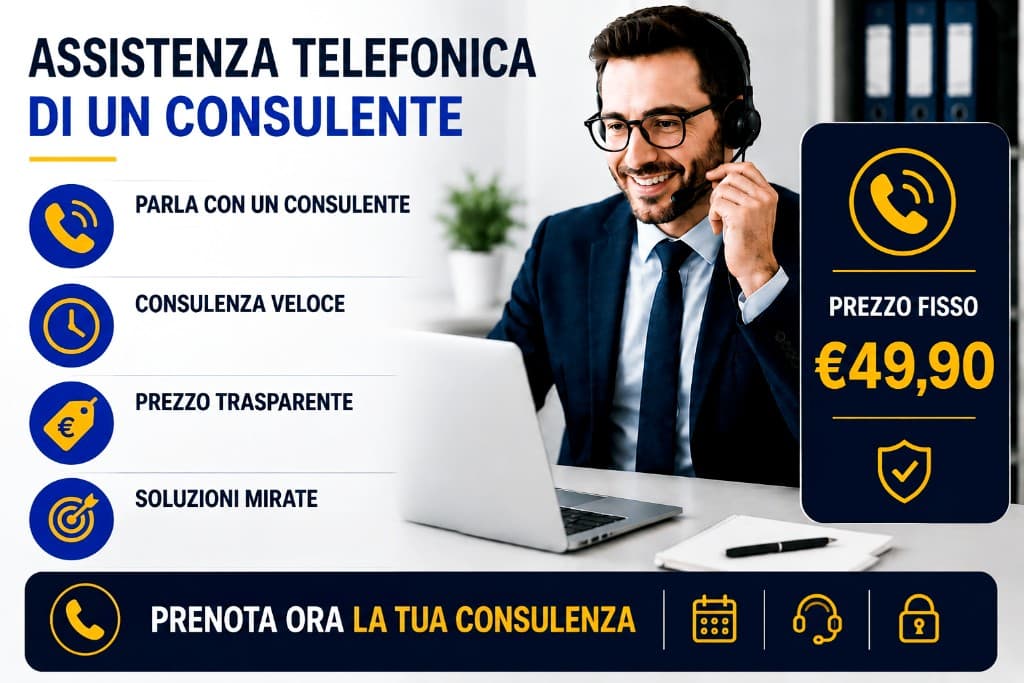 Assistenza telefonica di un consulente — consulenza telefonica prezzo fisso €49,90